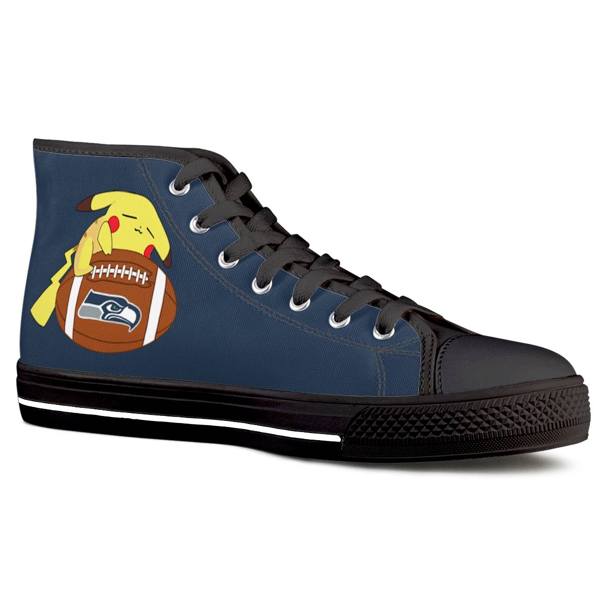 Women's Seattle Seahawks High Top Canvas Sneakers 006 Women's Seattle Seahawks High Top Canvas Sneakers 006